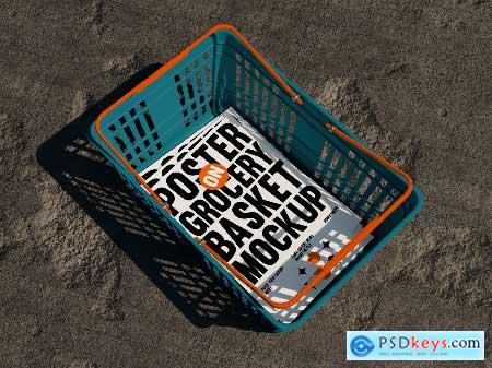 Poster on Grocery Basket Mockup