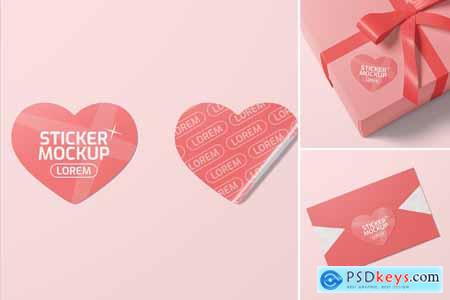 Valentine Sticker Mockup