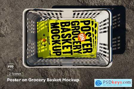 Poster on Grocery Basket Mockup