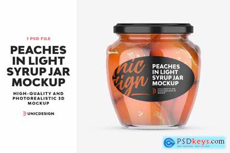 Peaches in Light Syrup Jar Mockup