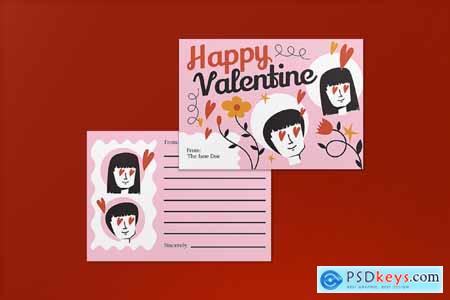 Pink Quirky Valentine Greeting Card Postcard