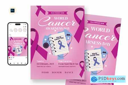 Awarness World Cancer Day Flyer Design Template