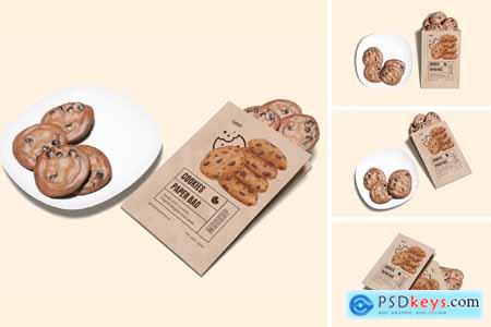 Cookies paper Bag Mockup