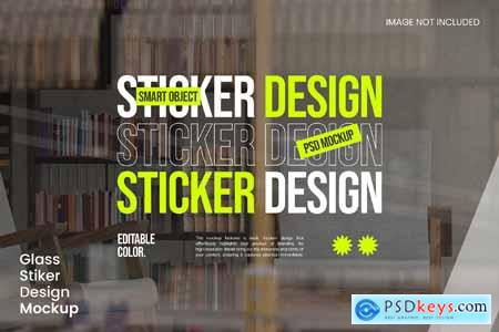 Glass Stiker Design Mockup