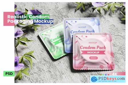 Realistic Condom Packaging Mockup