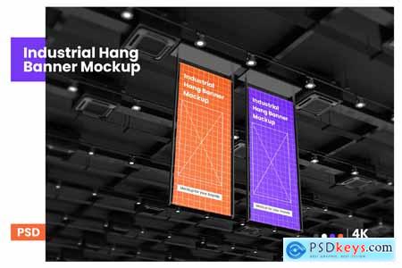 Industrial Hang Banner Mockup