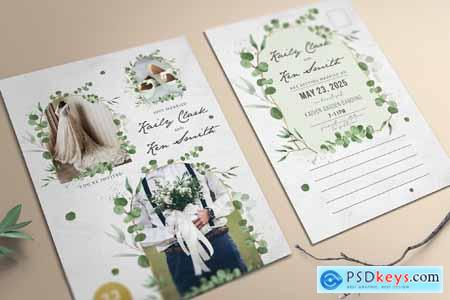 Eucalyptus Collage Wedding Invitation