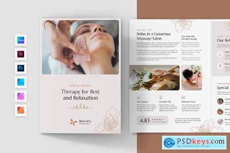 Spa Salon Brochure Bi-Fold Template