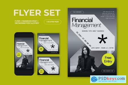 Gray Utilitarian Financial Management Flyer Set