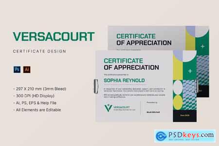 Versacourt - Certificate Template