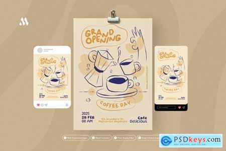 Grand Opening Coffee - Flyer Set