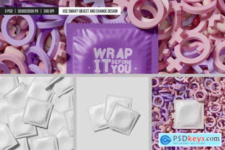 Condom Package Mockup