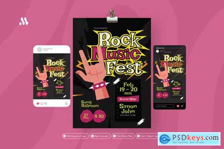 Rock Music Fest - Flyer Set