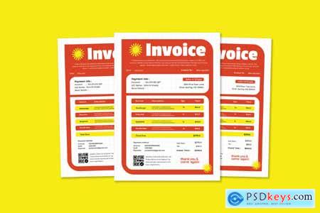 Flat Design Orange Colors Invoice