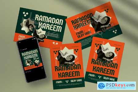 Green Orange Bold Ramadan Greeting Card