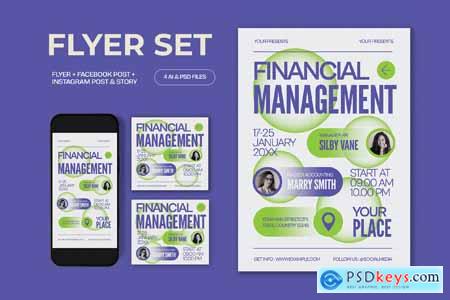 Green Utilitarian Financial Management Flyer Set