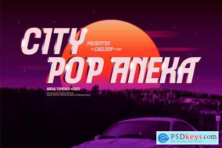 Aneka - VHS 80s City Pop Retro Groovy Wave Font