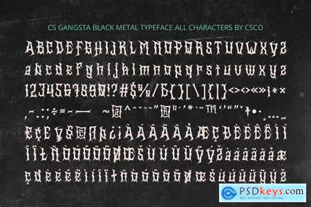 Gangsta  Black Metal Font