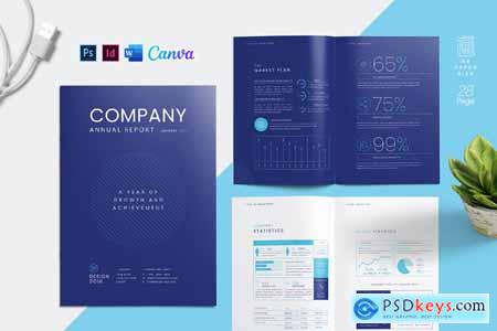 Annual Report Template Canva Docx ID PSD