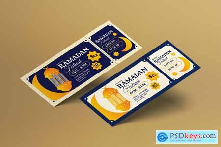 Blue Flat Design Ramadan Festival Ticket