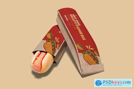 Hot Dog Kraft Paper Tray Mockup