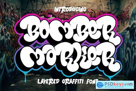 Bomber Marker - Layered Graffiti Font