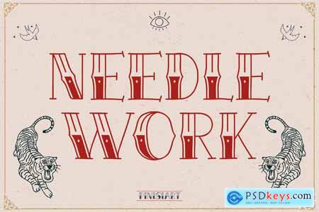 Tattoo Font - Needlework