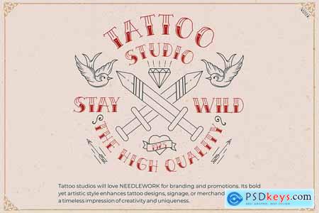 Tattoo Font - Needlework