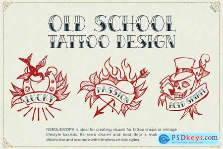 Tattoo Font - Needlework