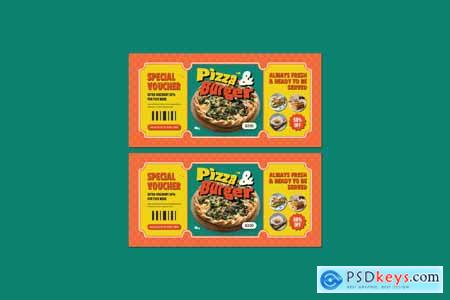 Pizza Burger Gift Voucher Design