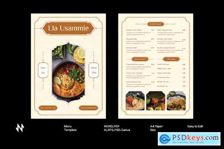 Arabian Restaurant Menu