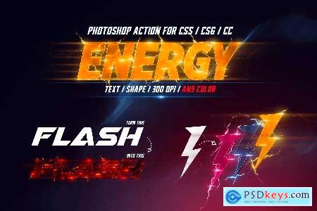 Energy Text Photoshop Action