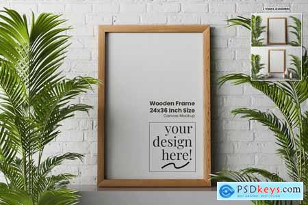 Wooden Frame Mockup - 24x36 Inch