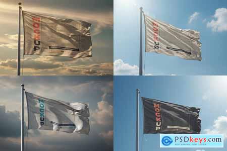 Realistic Waving Flags Mockups