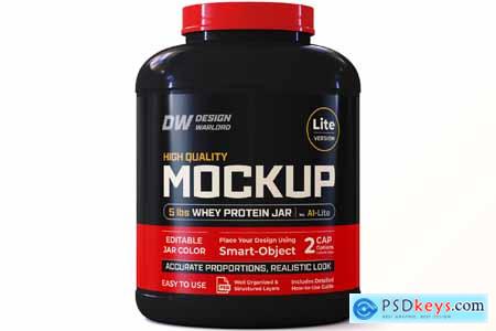 5 lbs Whey Protein Jar Mockup vol. A1-Lite