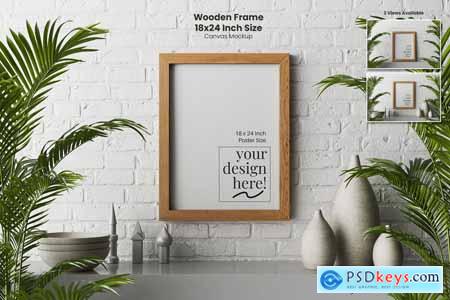 Wooden Frame Mockup - 18x24 Inch