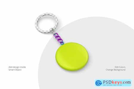 Round Keychain Mockup Set