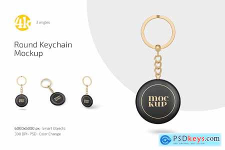 Round Keychain Mockup Set