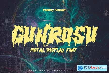 Gunrosu - Metal Display Font