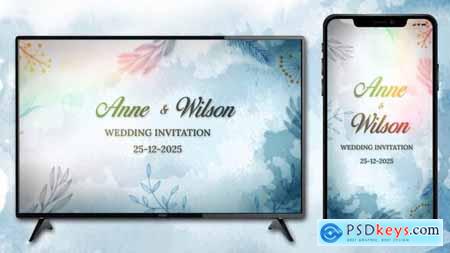 Watercolor Wedding Invitation 57057767