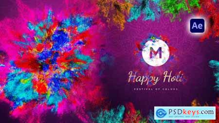 Holi Greetings Logo Reveal 57095400