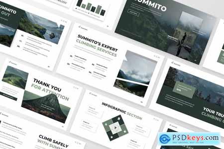 Nature Mountain Climbing PowerPoint Template