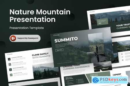 Nature Mountain Climbing PowerPoint Template