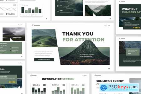 Nature Mountain Climbing PowerPoint Template