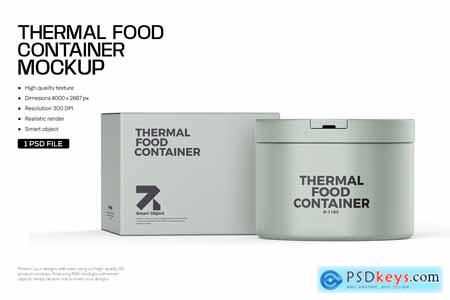 Round Thermal Food Container Mockup