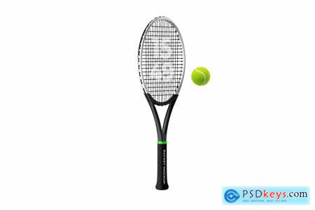 Tennis Racket With Ball Mockup