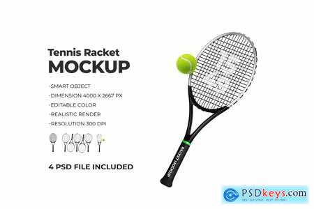 Tennis Racket With Ball Mockup