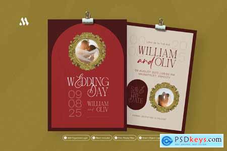 Browny Red - Wedding Invitation