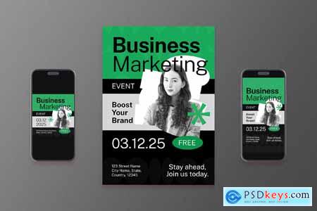 Clean Business Marketing Flyer Set