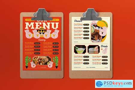 Orange Quirky Illustration Mexican Food Menu